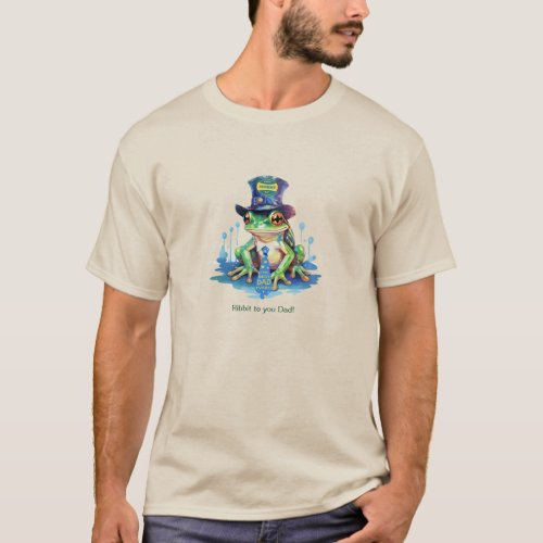 Hoppy Fathers Day Frog Top Hat and Tie T_Shirt