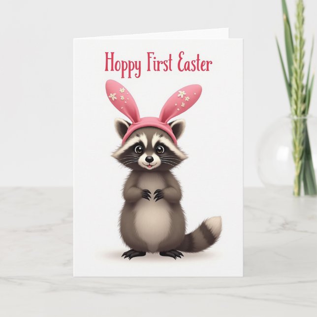 Hoppy First Easter Animal Card (Front)