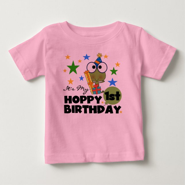 Hoppy Frog 1st Birthday T shirts and Gifts (Front)