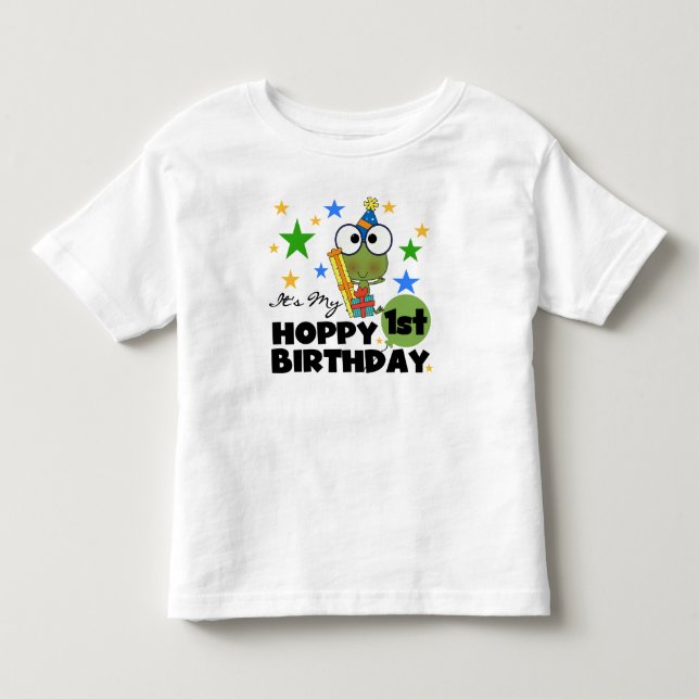 Hoppy Frog 1st Birthday T shirts and Gifts (Front)