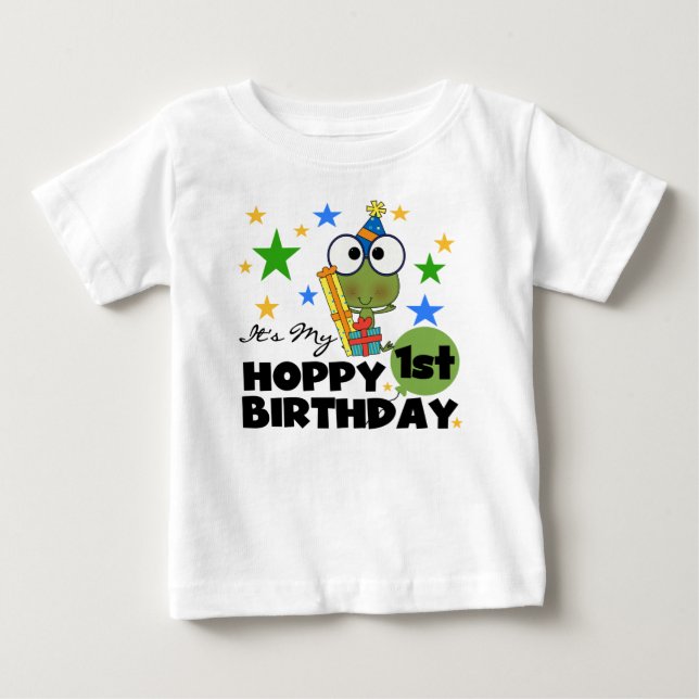 Hoppy Frog 1st Birthday T shirts and Gifts (Front)