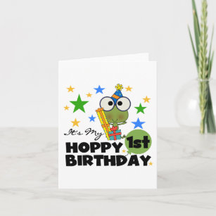 Hoppy Frog 1st Birthday T shirts and Gifts Card