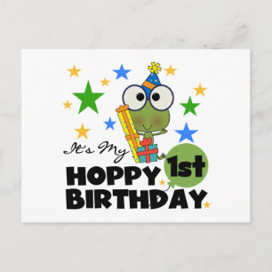 Hoppy Frog 1st Birthday T shirts and Gifts Postcard