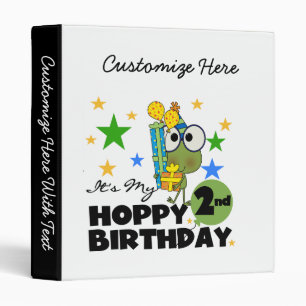 Hoppy Frog 2nd Birthday T-shirts and Gifts Binder