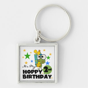 Hoppy Frog 2nd Birthday T-shirts and Gifts Keychain