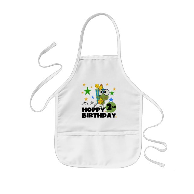 Hoppy Frog 2nd Birthday T-shirts and Gifts Kids' Apron (Front)