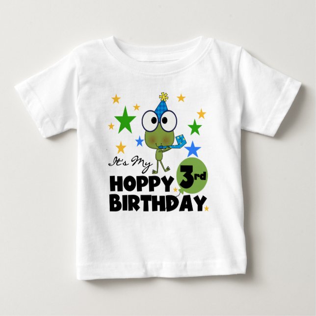 Hoppy Frog 3rd Birthday Tshirts and Gifts (Front)
