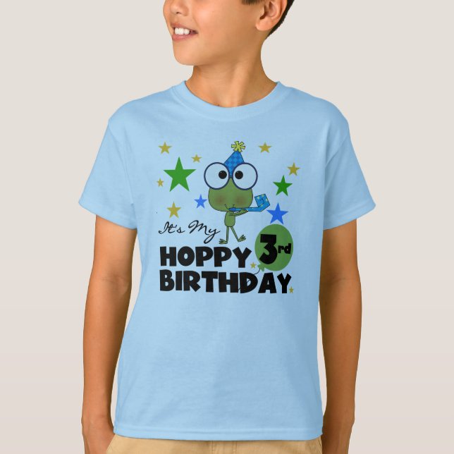 Hoppy Frog 3rd Birthday Tshirts and Gifts (Front)