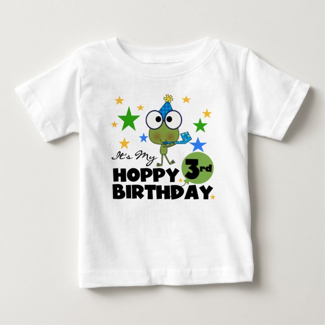 Hoppy Frog 3rd Birthday Tshirts and Gifts (Front)