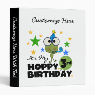 Hoppy Frog 3rd Birthday Tshirts and Gifts 3 Ring Binder