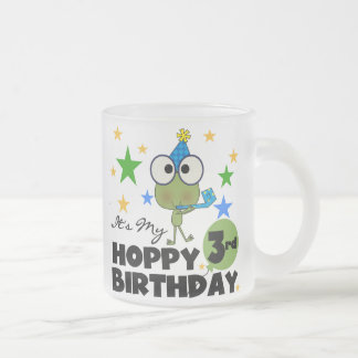 Hoppy Frog 3rd Birthday Tshirts and Gifts Frosted Glass Coffee Mug