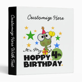 Hoppy Frog 4th Birthday T-shirts and Gifts 3 Ring Binder