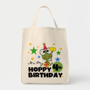 Hoppy Frog 4th Birthday T-shirts and Gifts Tote Bag