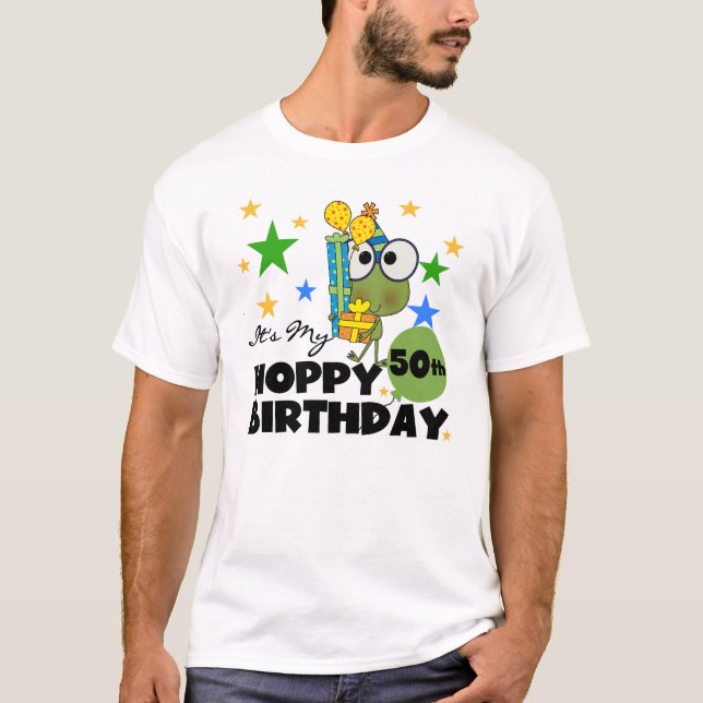 Hoppy Frog 50th Birthday T-shirt (Front)