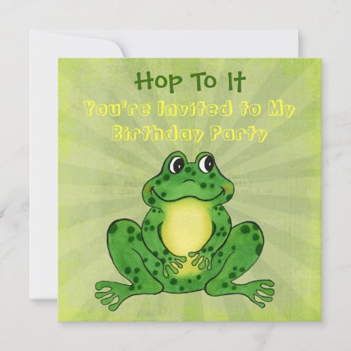 Hoppy Frog Birthday Invitation