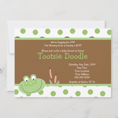 HOPPY FROG Froggy Baby Shower Invitation