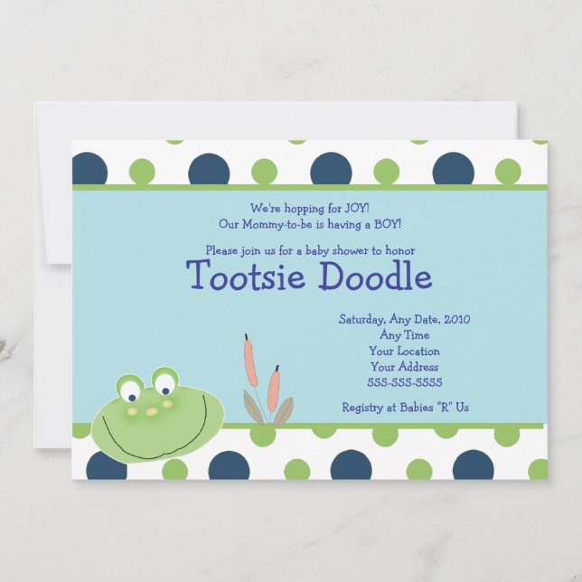 HOPPY FROG Froggy Baby Shower Invitation (Front)