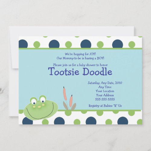 HOPPY FROG Froggy Baby Shower Invitation