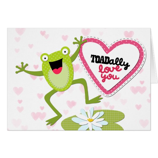 Hoppy Frog TOADally Love You Valentine | Zazzle.com