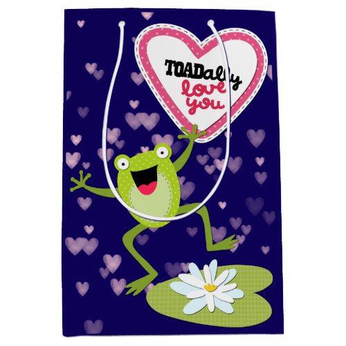 Hoppy Frog TOADally Love You Valentine Medium Gift Bag