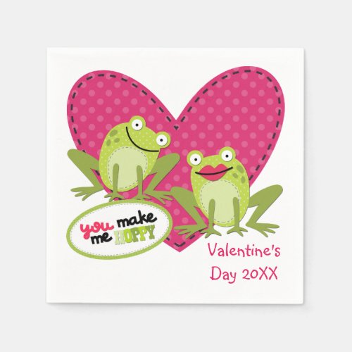 Hoppy Frog Valentine Day Napkins