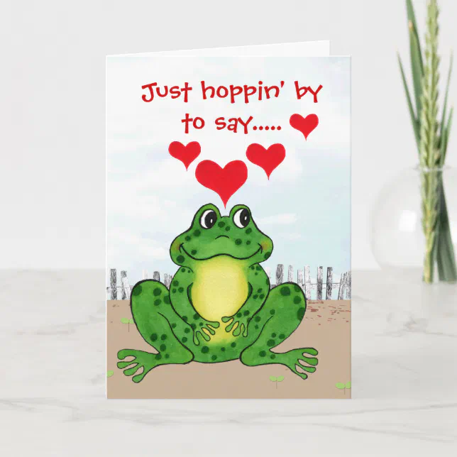 Hoppy Frog Valentine's Day - Card | Zazzle