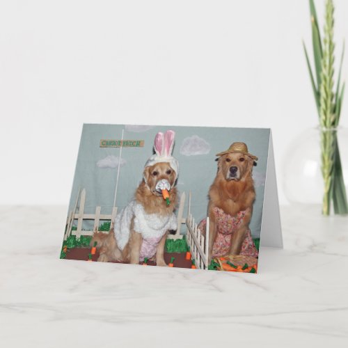 Hoppy Golden Easter Holiday Card