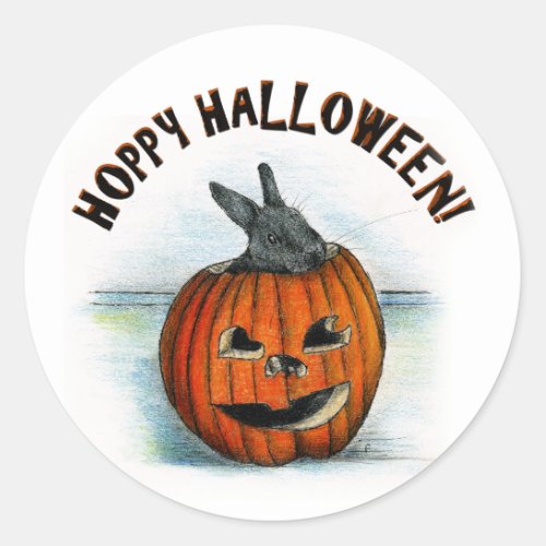 HOPPY HALLOWEEN CLASSIC ROUND STICKER