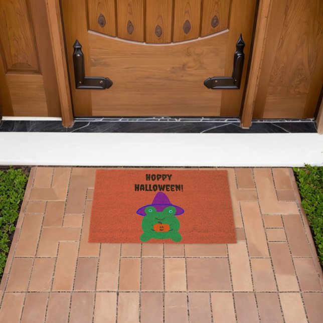 Hoppy Halloween Frog Fiber Doormat (Insitu (Outdoor))