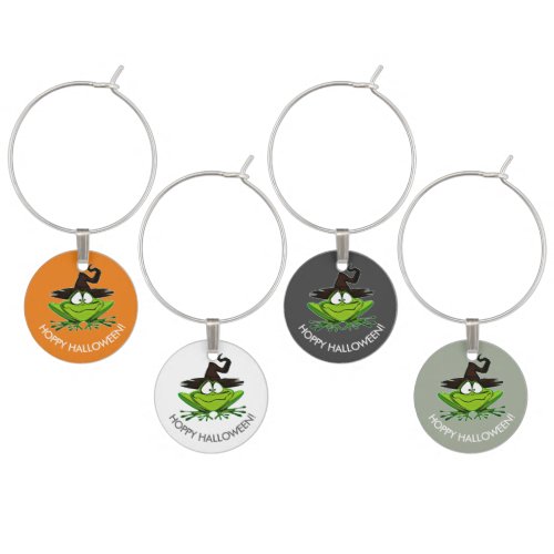 Hoppy Halloween Frog ID221 Wine Charm