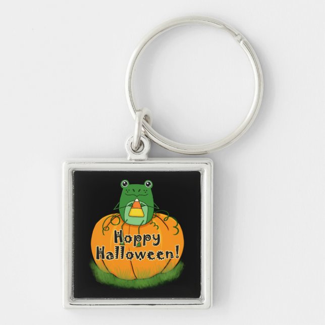 Hoppy Halloween Frog Keychain (Front)
