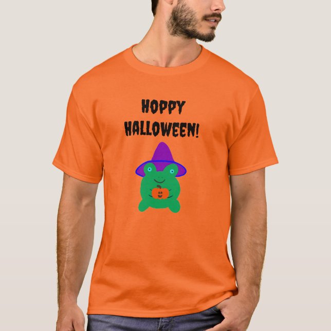Hoppy Halloween Frog T-Shirt (Front)