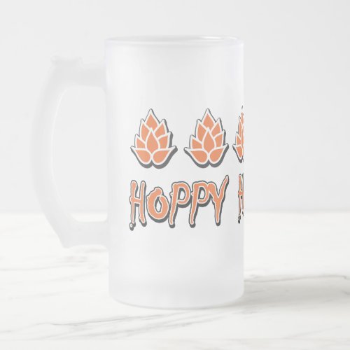Hoppy Halloween Frosted Glass Beer Mug