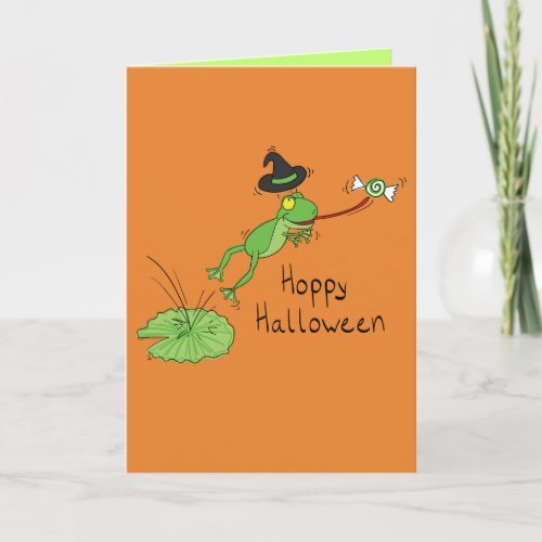 Hoppy Halloween _ Funny Frog Greeting Card