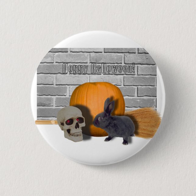 hoppy halloween pinback button (Front)
