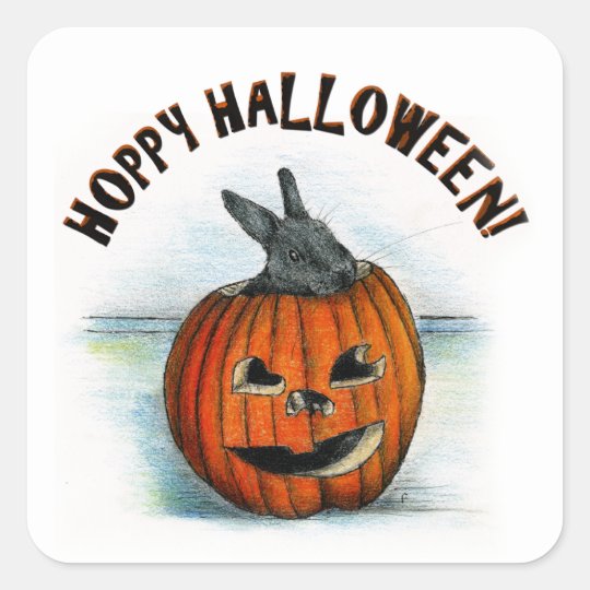HOPPY HALLOWEEN! SQUARE STICKER