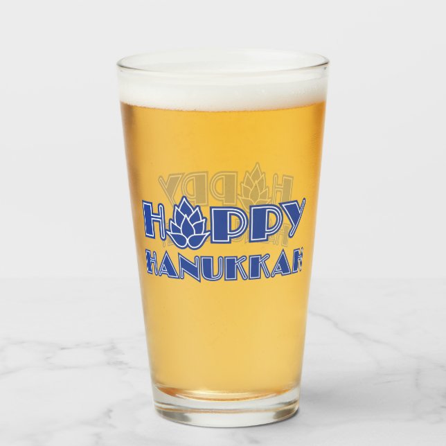 Hoppy Hanukkah Glass (Back Filled)