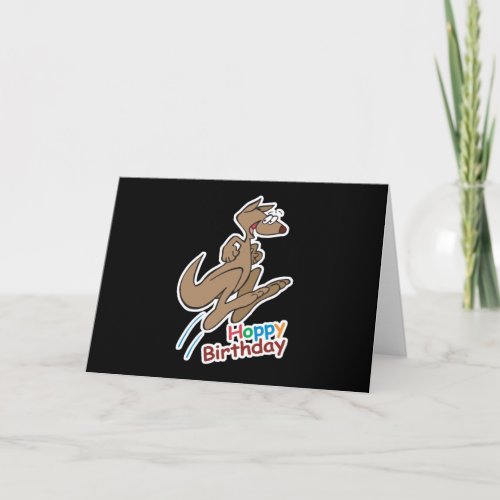 hoppy happy birthday kangaroo card