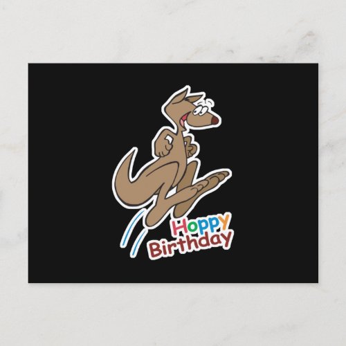 hoppy happy birthday kangaroo postcard