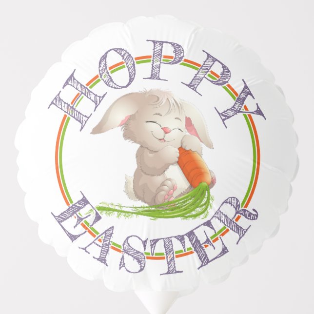 Hoppy Happy Easter Bunny Motif Balloon (Front)