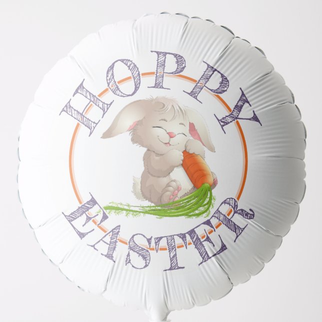 Hoppy Happy Easter Bunny Motif Balloon (Front)