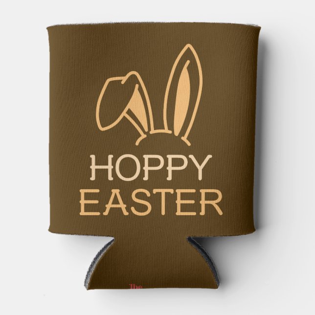 Hoppy Hare Khaki Easter Beverage Cooler (Front)