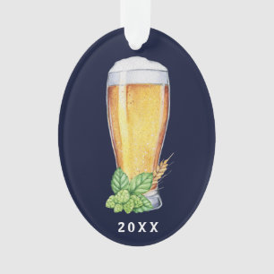 Hoppy Holiday Ale Blue Christmas Ornament