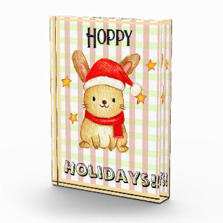 Hoppy holidays bunny card photo block