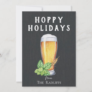 Hoppy Holidays Chalkboard Flat Holiday Card