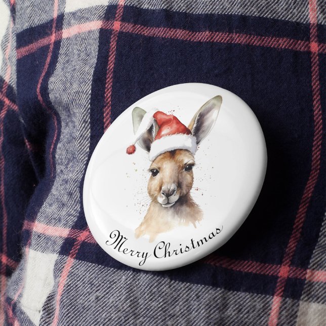 Hoppy Holidays, Christmas Kangaroo custom Button (Creator Uploaded)