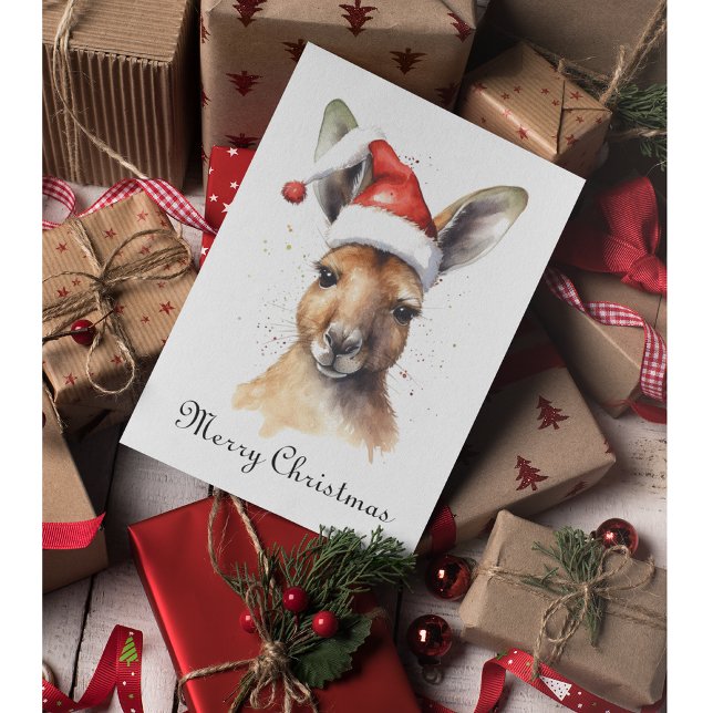 Hoppy Holidays, Christmas Kangaroo custom Holiday Card (Creator Uploaded)