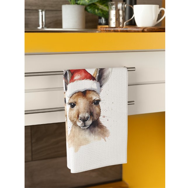 Hoppy Holidays, Christmas Kangaroo custom Kitchen Towel (Creator Uploaded)