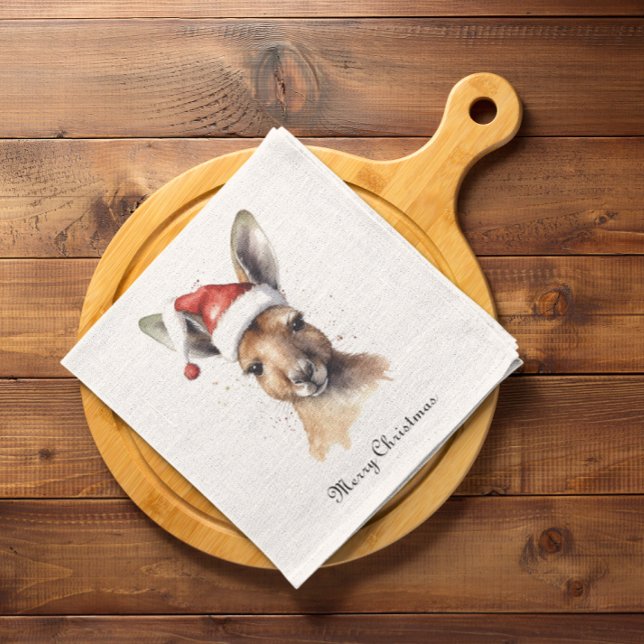 Hoppy Holidays, Christmas Kangaroo custom Napkins (Creator Uploaded)