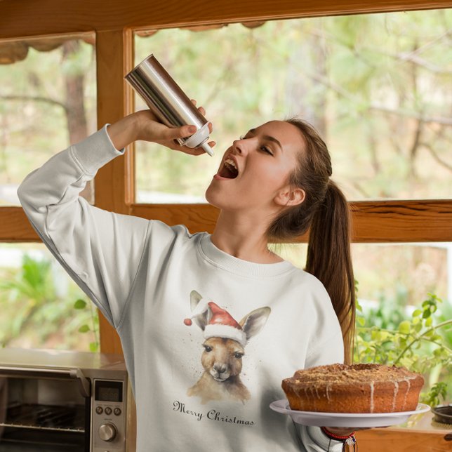 Hoppy Holidays, Christmas Kangaroo custom Sweatshirt (Creator Uploaded)